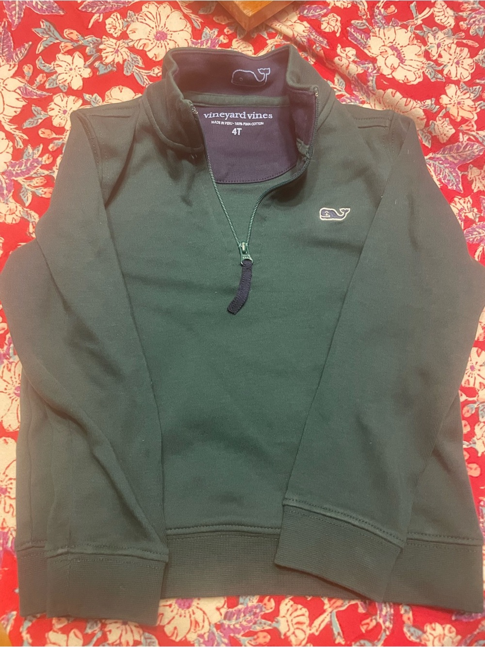 Vineyard Vines Boys Forest Green Quarter-Zip Sweater nwot !